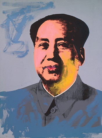 A colorful screen print by Andy Warhol of Chinese revolutionary Mao Zedong.