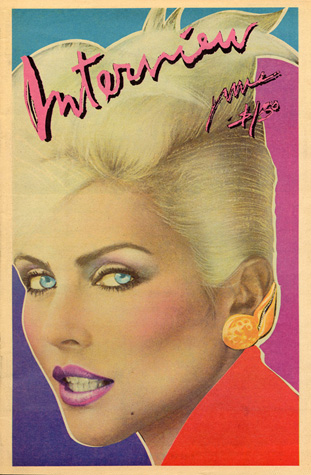 June 1979 cover of Interview Magazine by Andy Warhol featuring Debbie Harry, lead singer of Blondie.