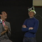 Still from a season two episode of Andy Warhol's tv, featuring comedian Paul Reubens as Pee Wee Herman.
