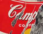 Close up of Andy Warhol's Campbell Soup Can with Torn Label.