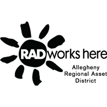 Logos for Regional Allegheny District, Pennsylvania Council on the Arts, Andy Warhol Foundation, and Wyndham Grand Pittsburgh Downtown
