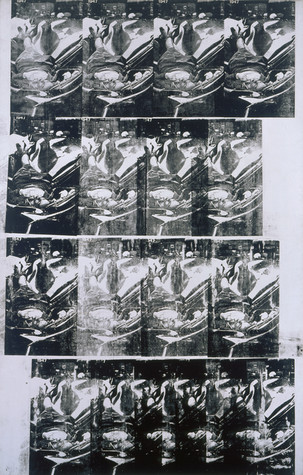 repeating pattern of black and white images.