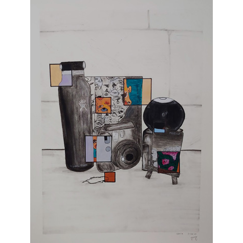 Colored pencil drawing of random objects