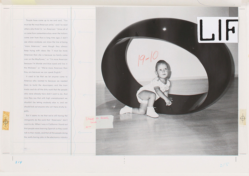 Life magazine article with baby crawling across floor.